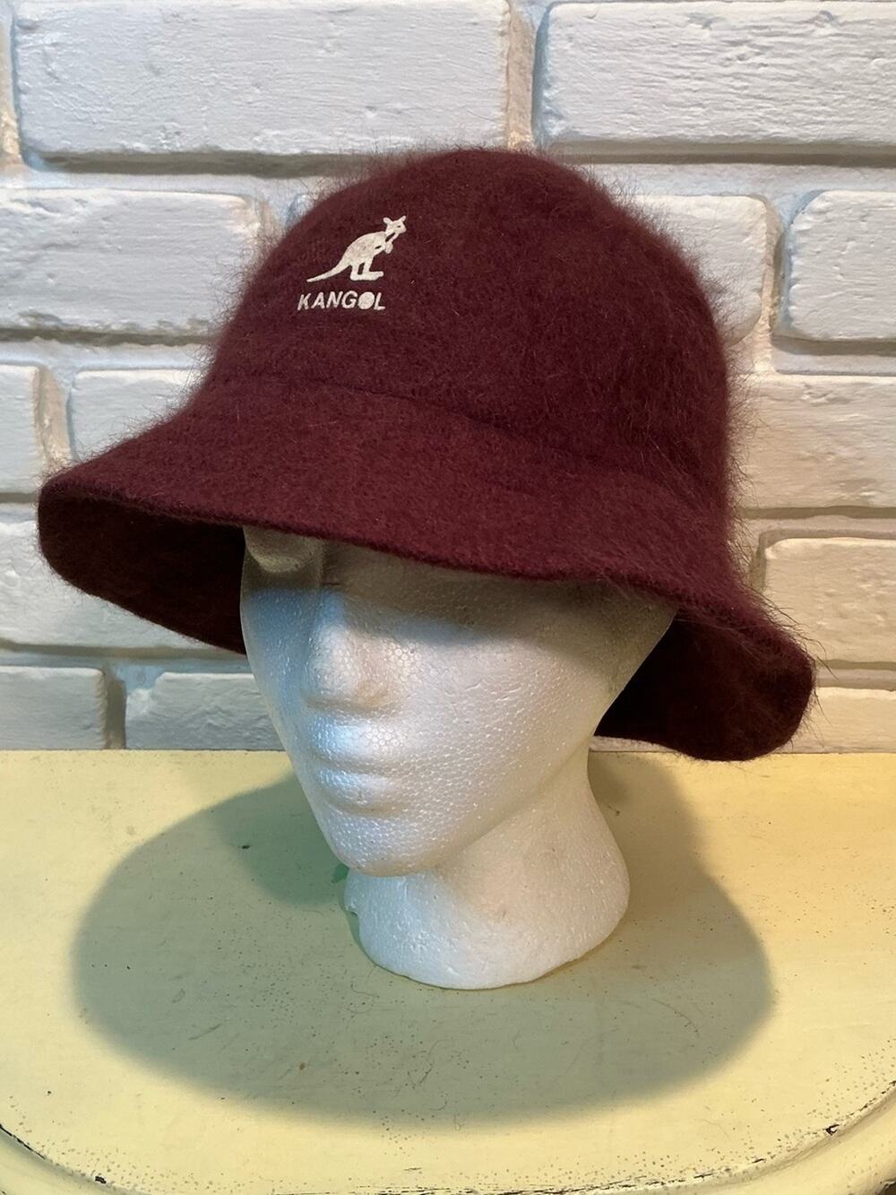 Kangol Burgandy Furgora Angora Rabbit Fur Bucket Hat